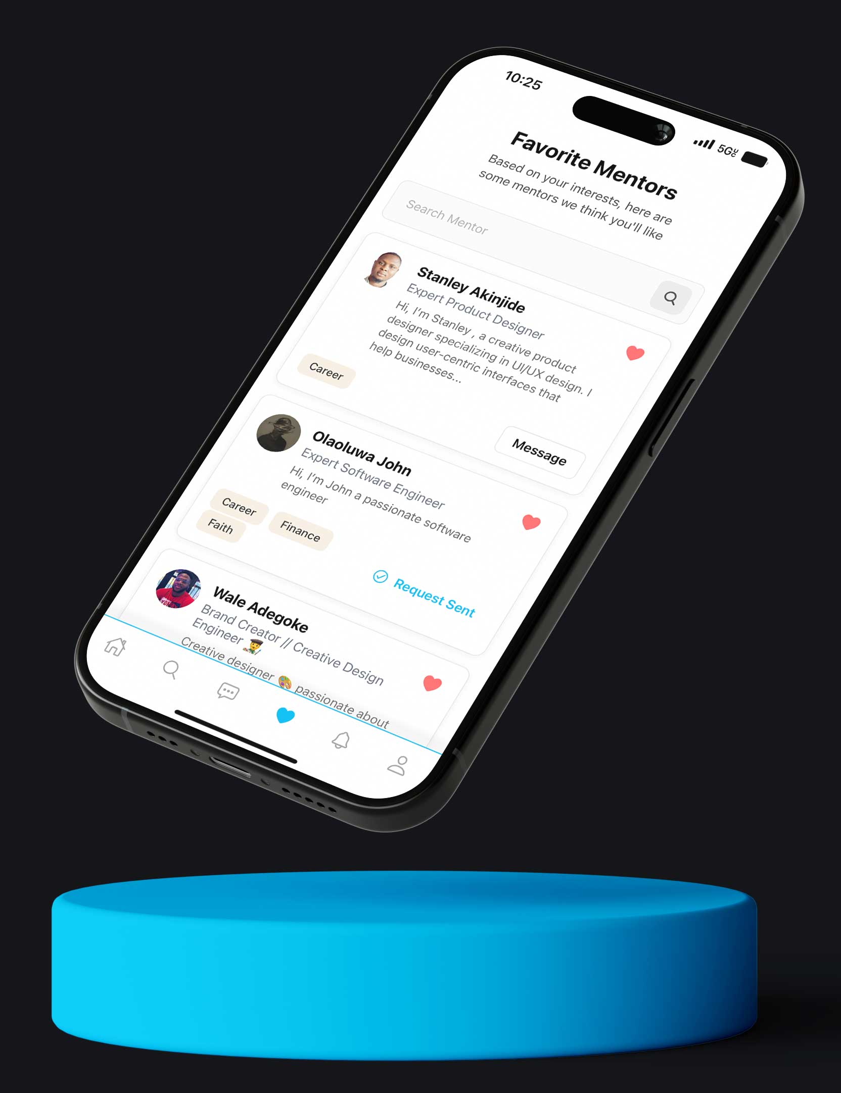 Thrybee community screen on iPhone